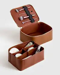 Segmented Handheld Cosmetic Storage Box With Removable Dividers