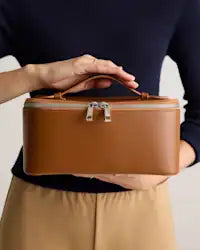 Segmented Handheld Cosmetic Storage Box With Removable Dividers