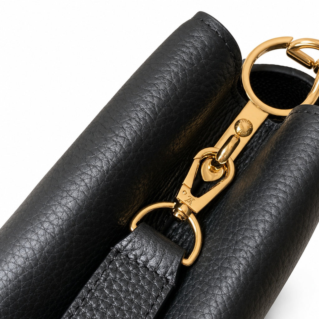 Louis Vuitton Mini Leather Black Yellow Gold Handbag
