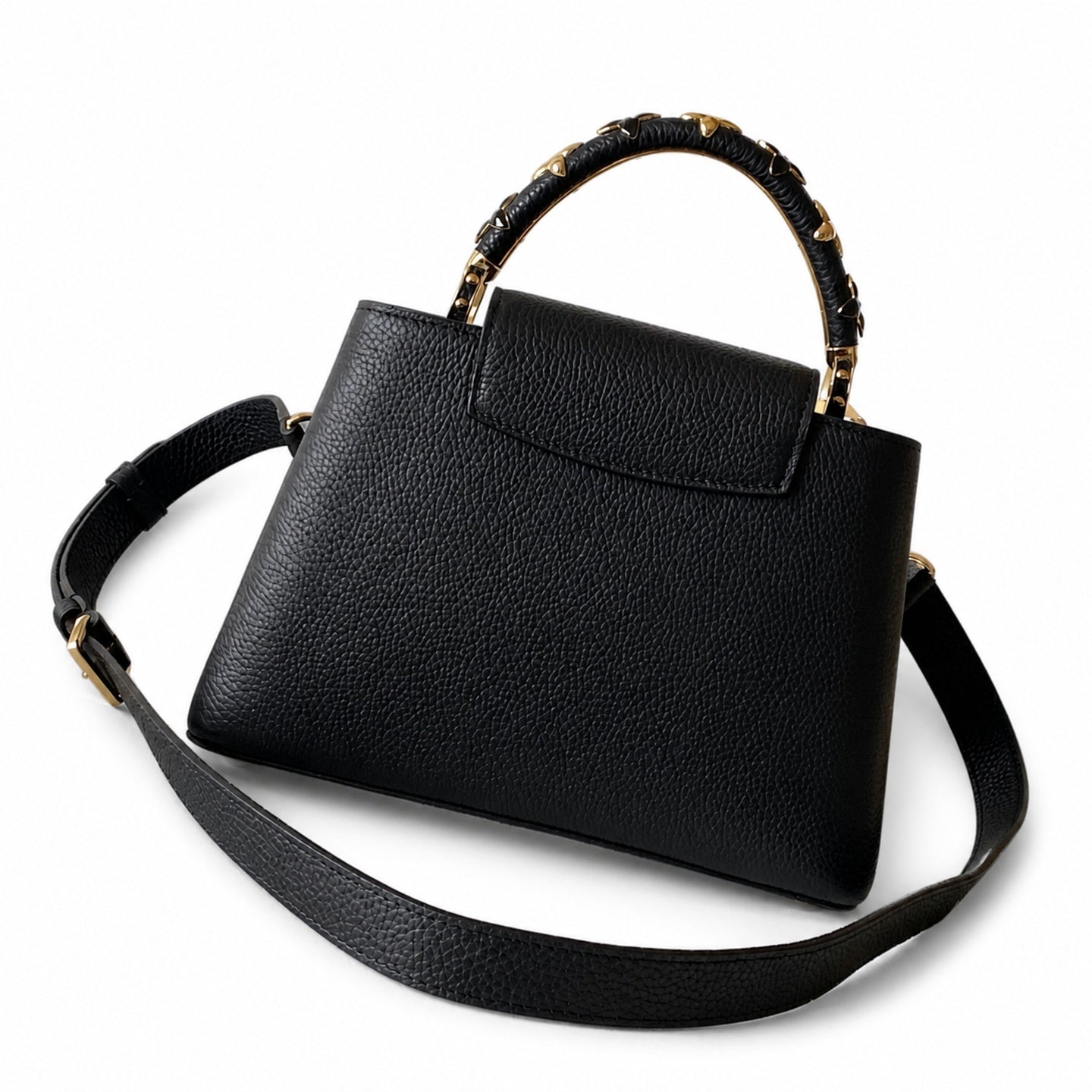 Louis Vuitton Mini Leather Black Yellow Gold Handbag