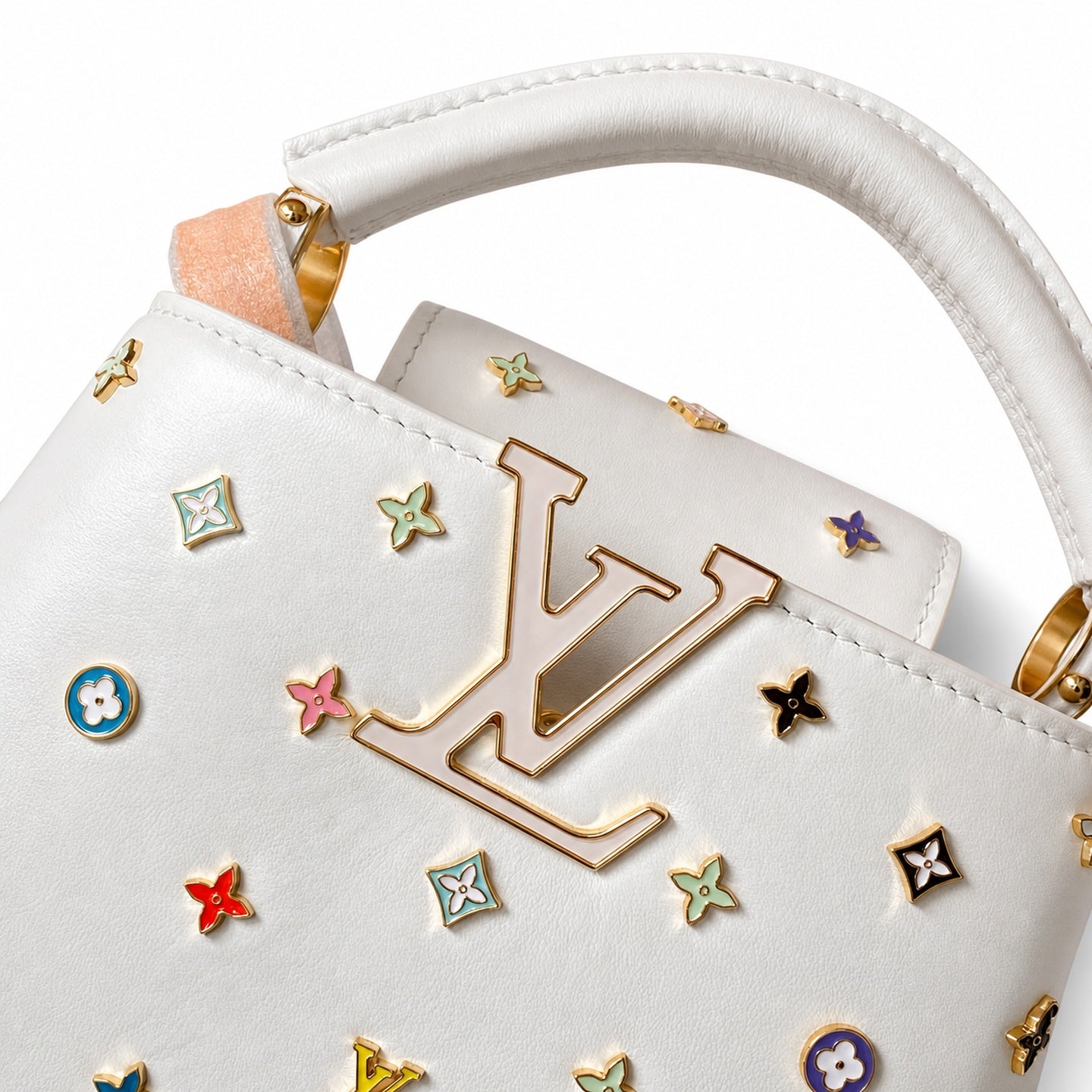 Louis Vuitton Capucines Takashi Murakami Leather Black White Handbag