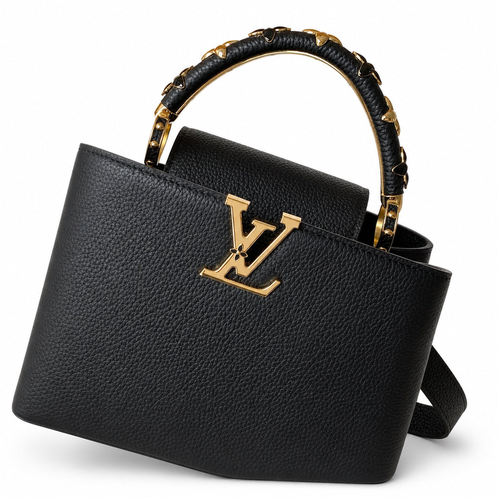 Louis Vuitton Mini Leather Black Yellow Gold Handbag