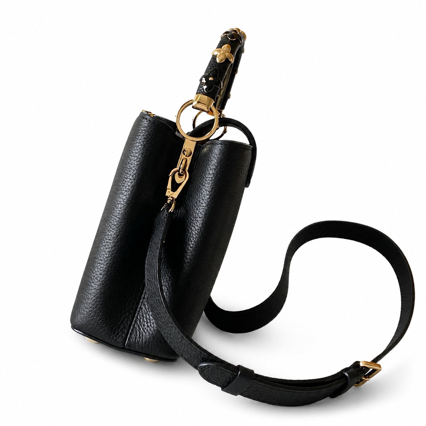 Louis Vuitton Mini Leather Black Yellow Gold Handbag