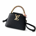 Louis Vuitton Capucines Mini Leather Black White Gray Handbag