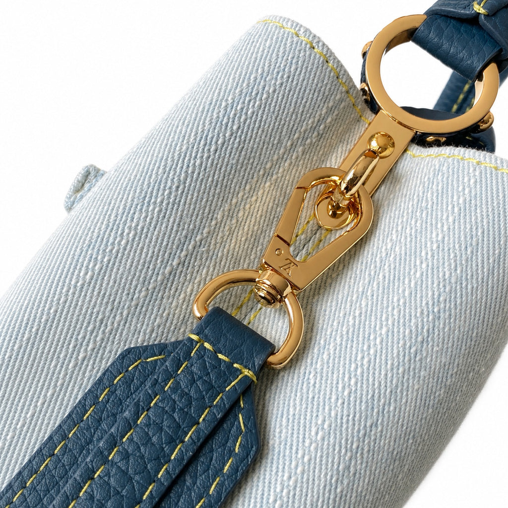 Louis Vuitton Capucines Denim Leather Handbag