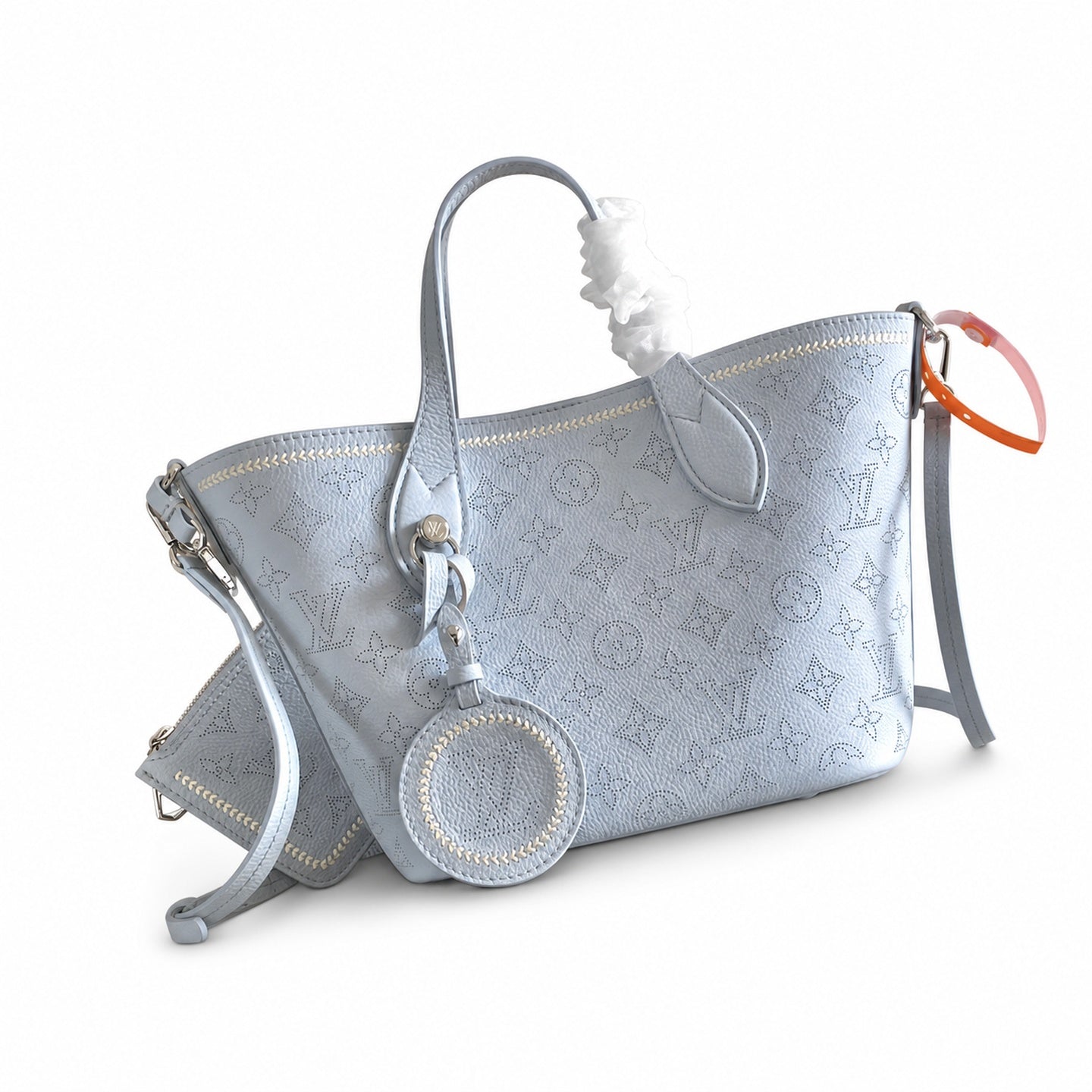 Louis Vuitton Small Embroidered Leather Blue Handbag