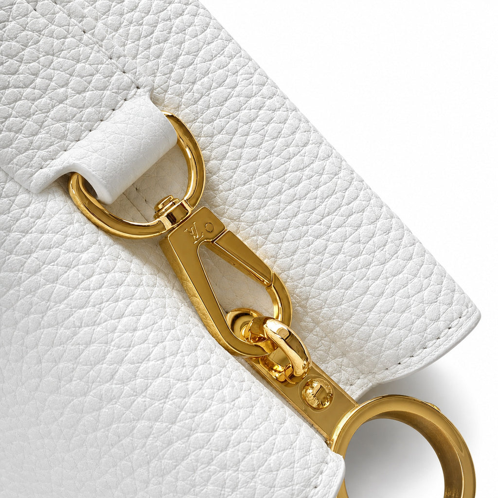 Louis Vuitton Mini Snakeskin Leather White Gold Handbag