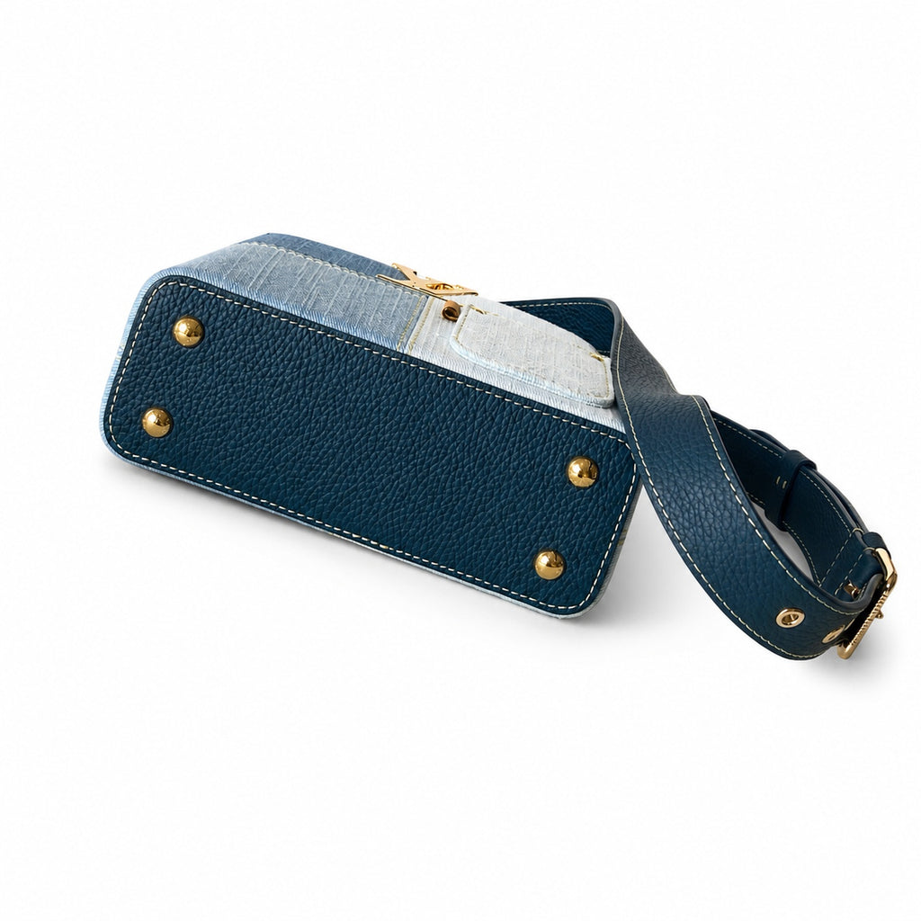 Louis Vuitton Capucines Denim Leather Handbag