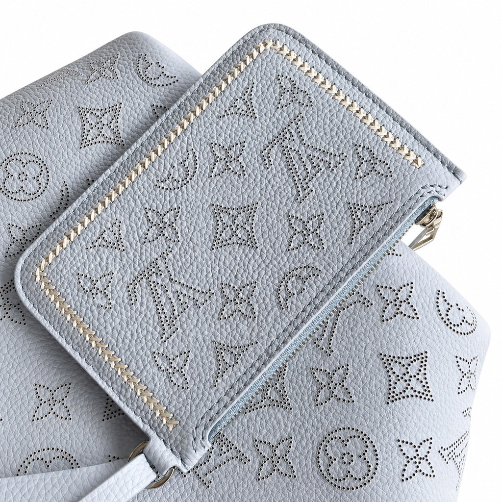 Louis Vuitton Small Embroidered Leather Blue Handbag