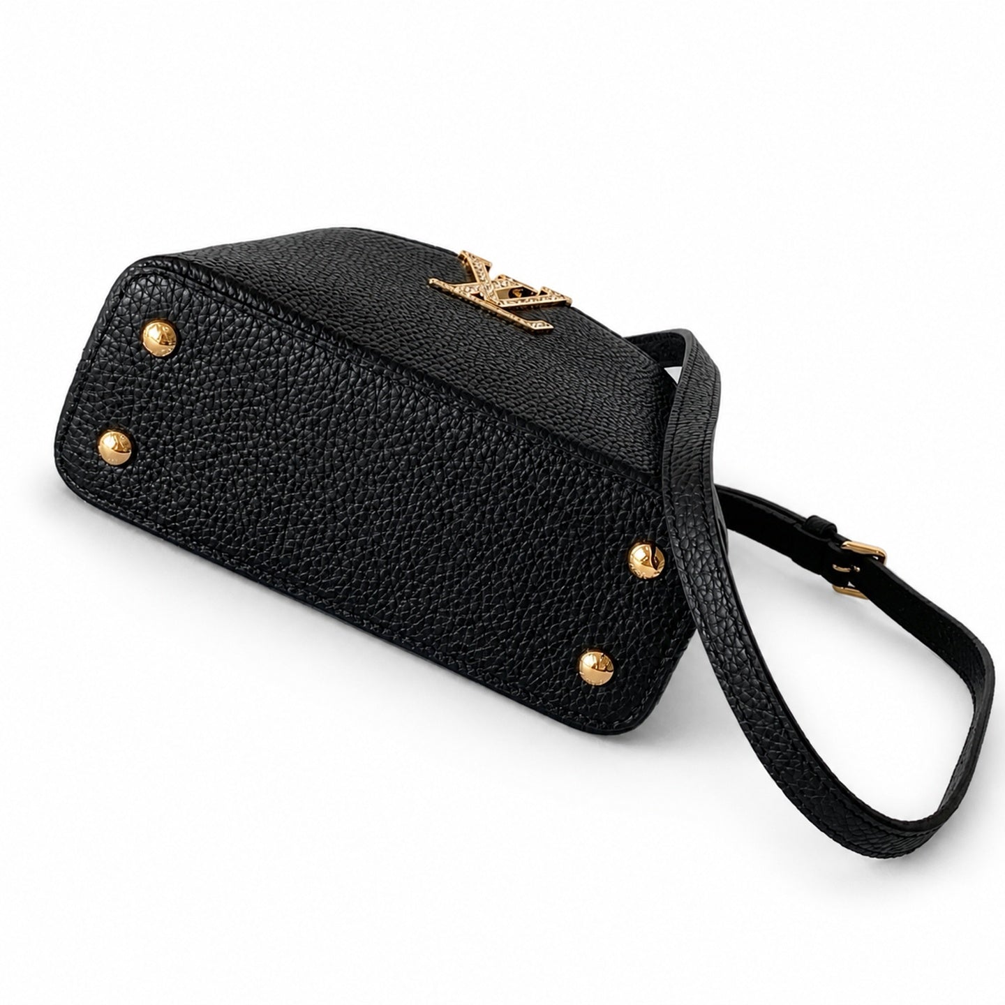 Louis Vuitton Capucines Mini Leather Black White Gray Handbag