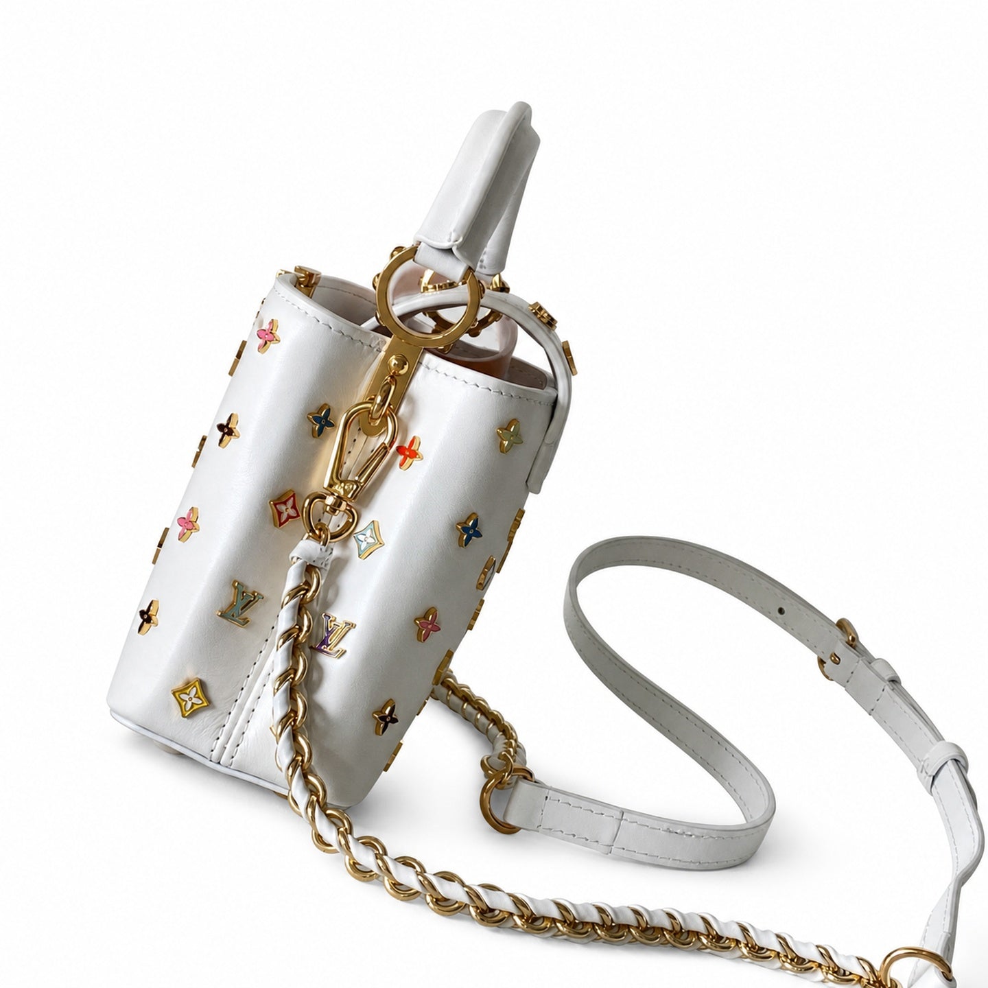 Louis Vuitton Capucines Takashi Murakami Leather Black White Handbag