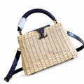 Louis Vuitton Capucines Small Leather Blue Handbag