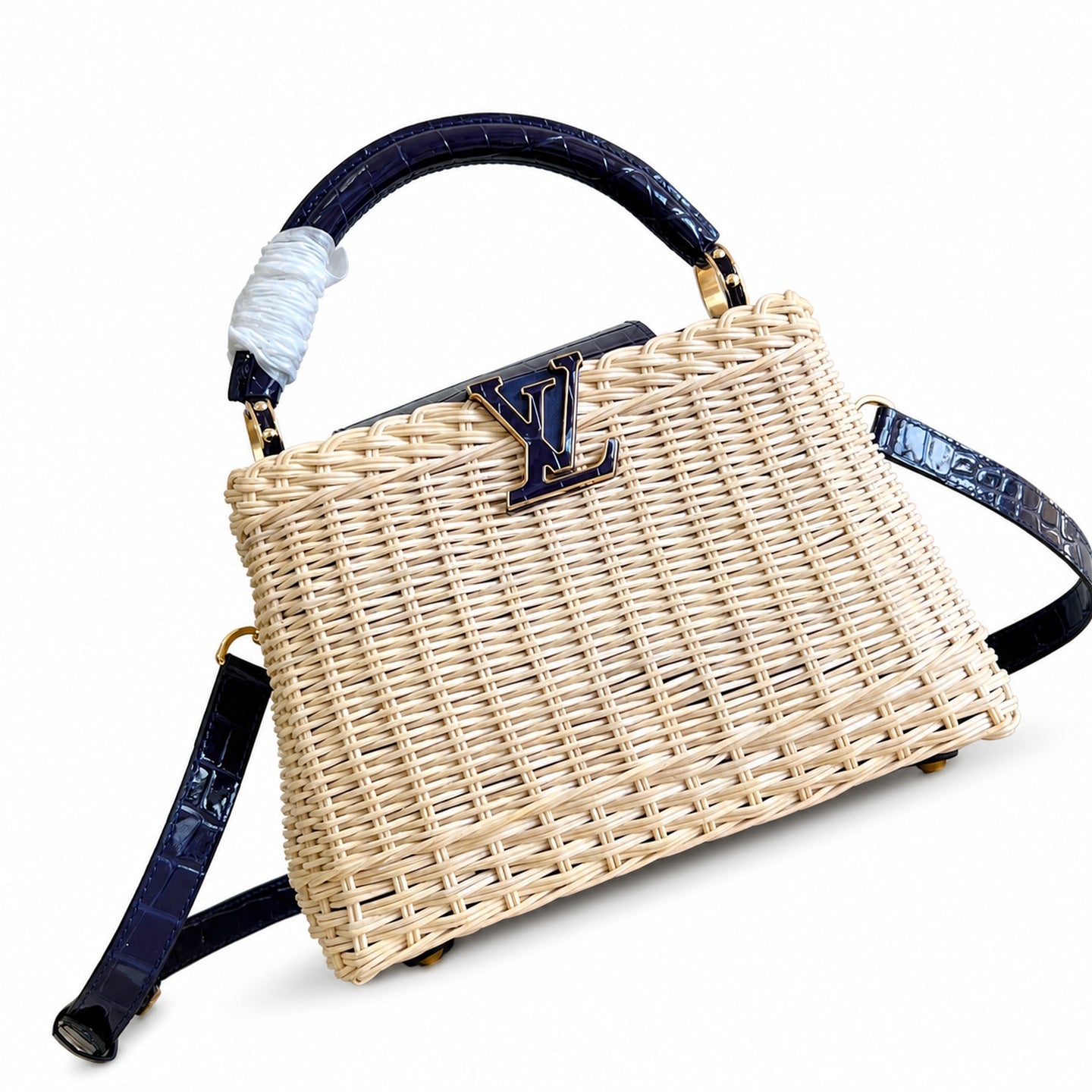 Louis Vuitton Capucines Small Leather Blue Handbag