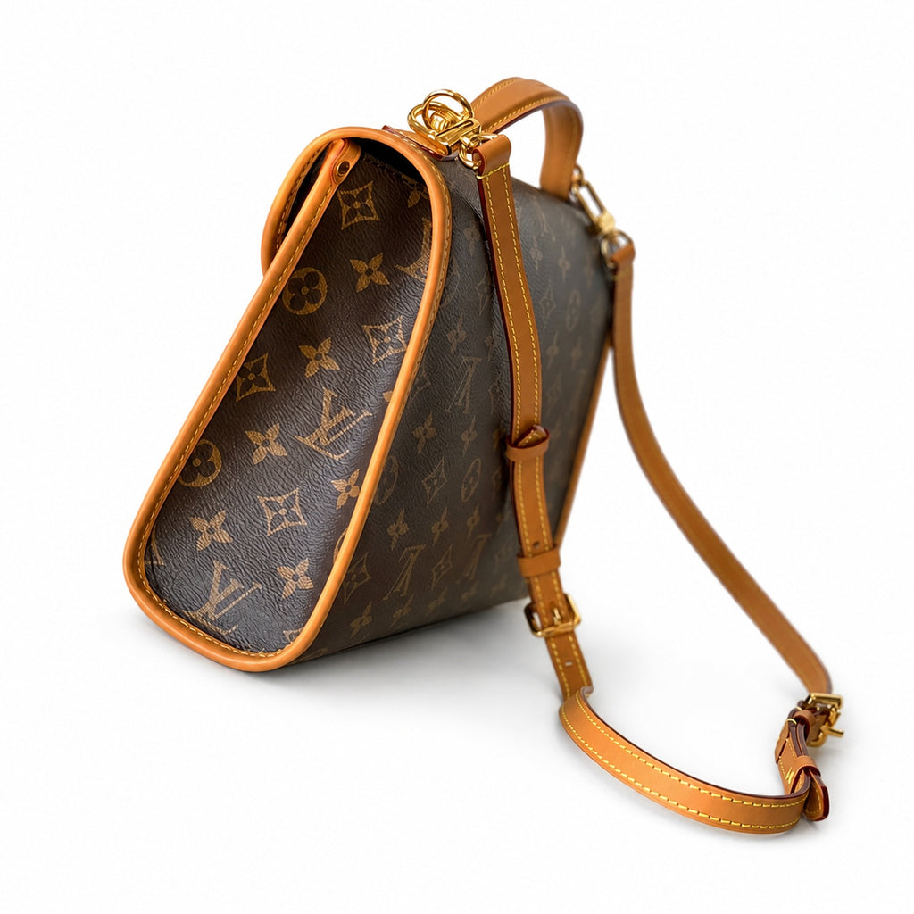 Louis Vuitton Large Canvas Leather Gold Handbag