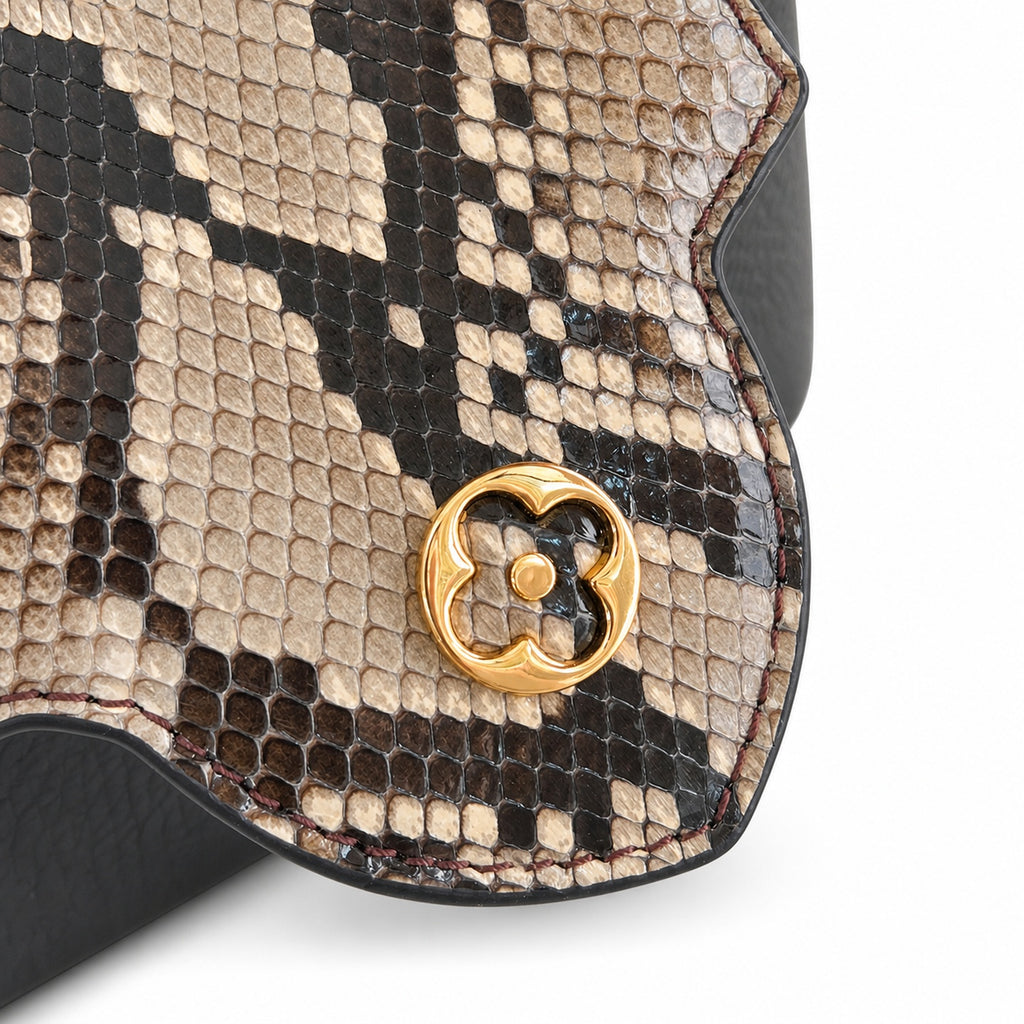 Louis Vuitton Capucines Mini Snakeskin Leather Black Handbag
