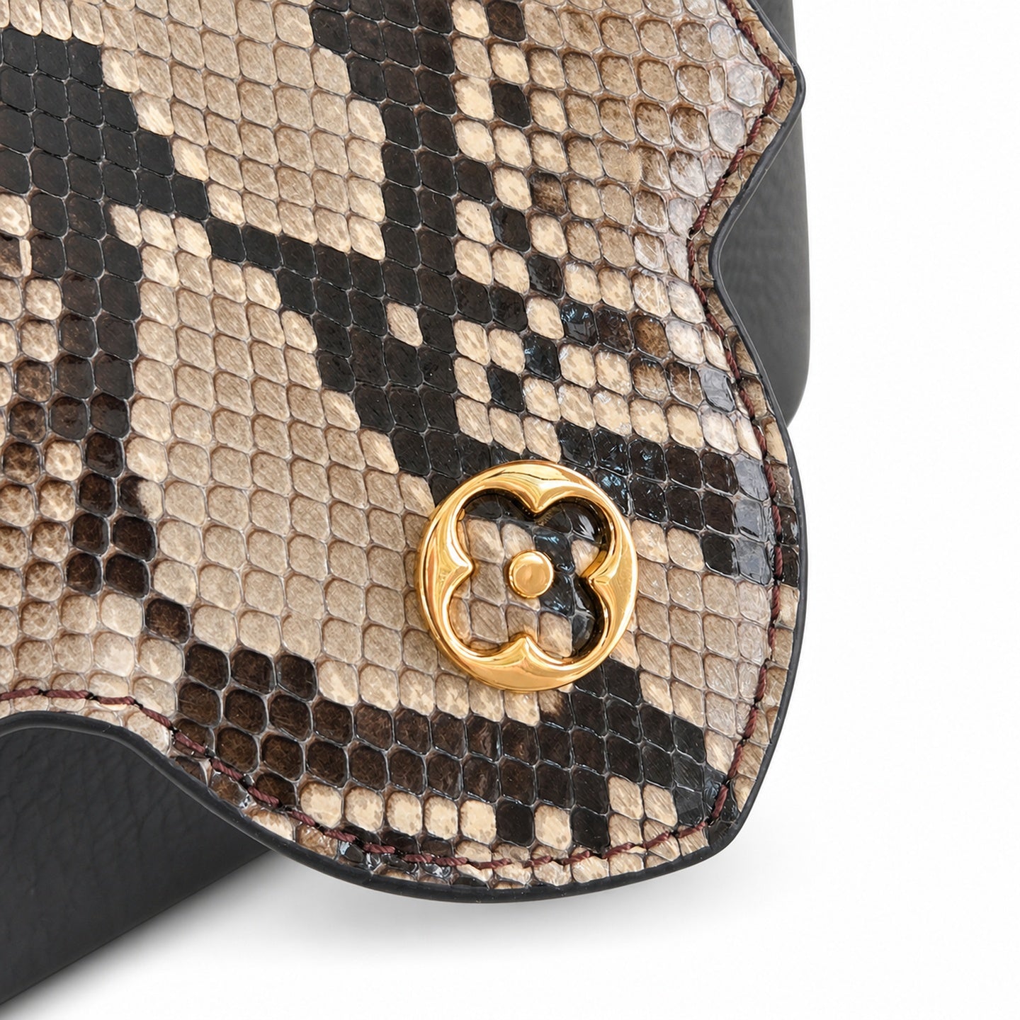 Louis Vuitton Capucines Mini Snakeskin Leather Black Handbag