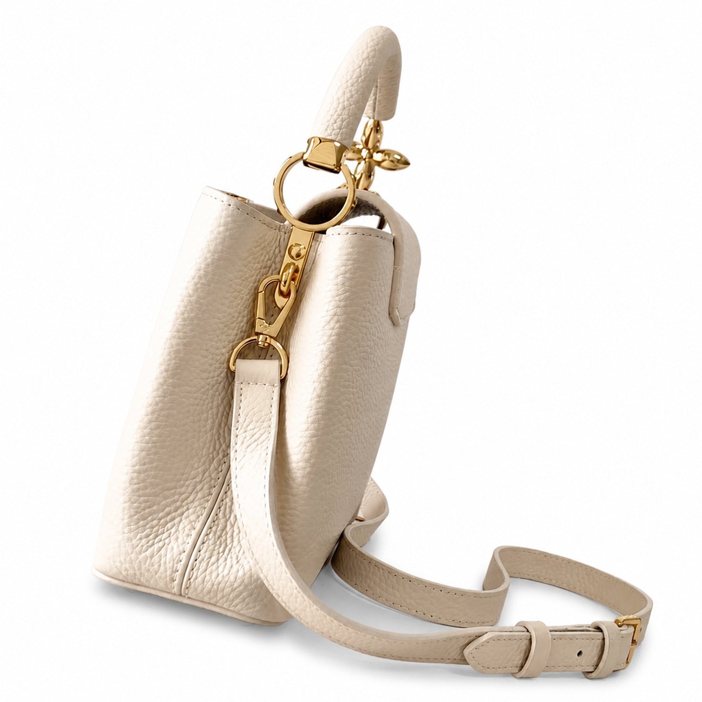 Louis Vuitton Capucines Leather White Handbag