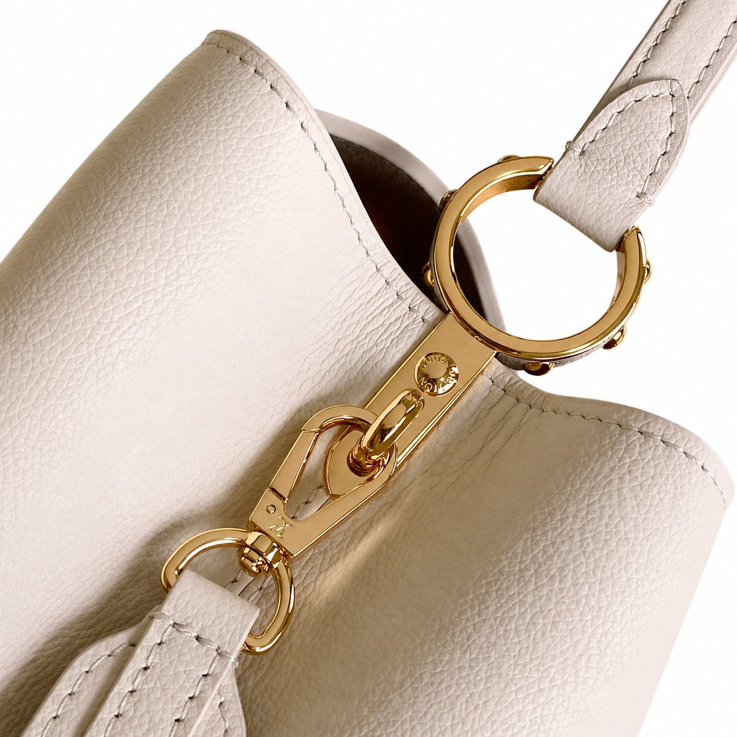 Louis Vuitton Capucines Medium Suede Leather Black White Brown Handbag