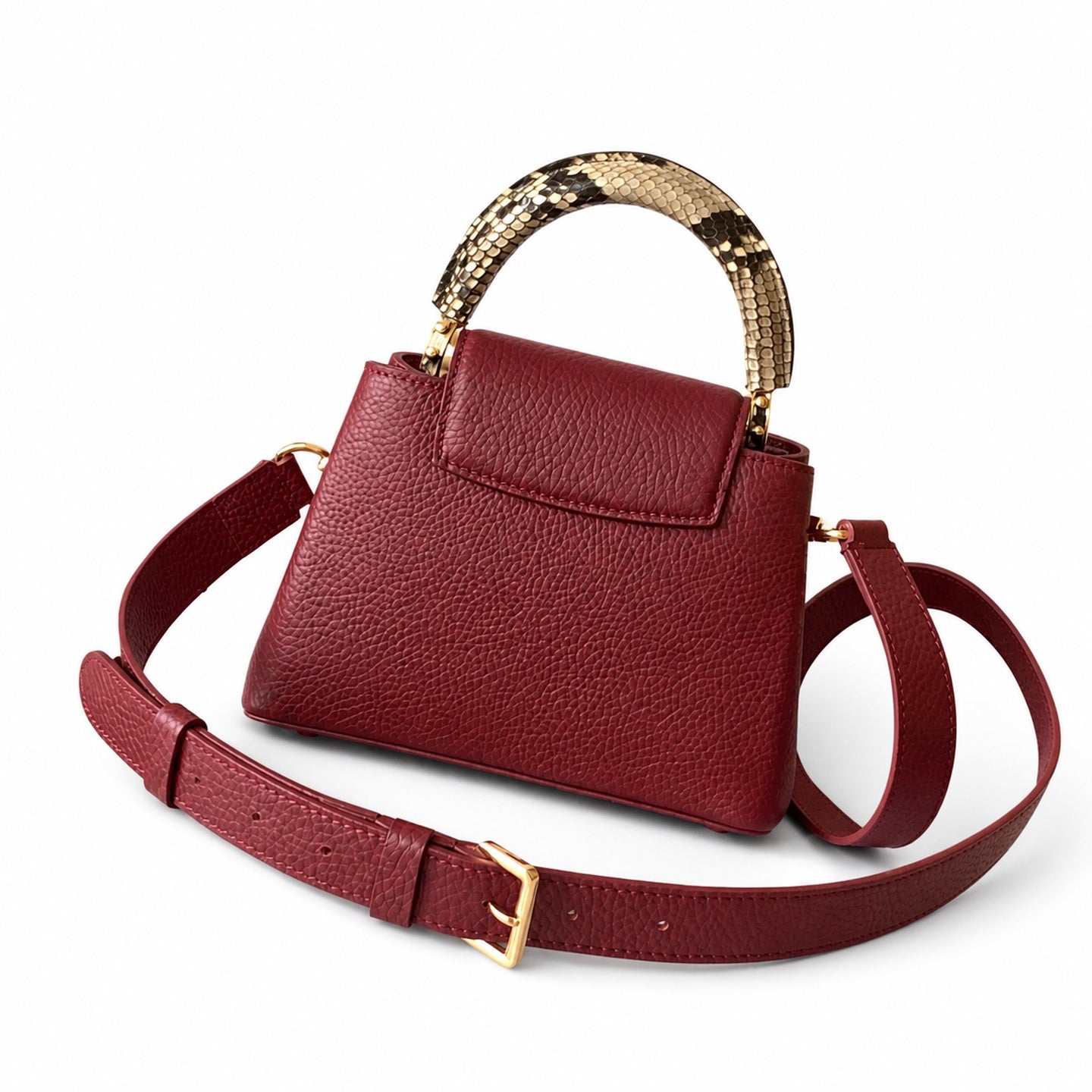 Louis Vuitton Capucines Mini Snakeskin Leather Gold Handbag