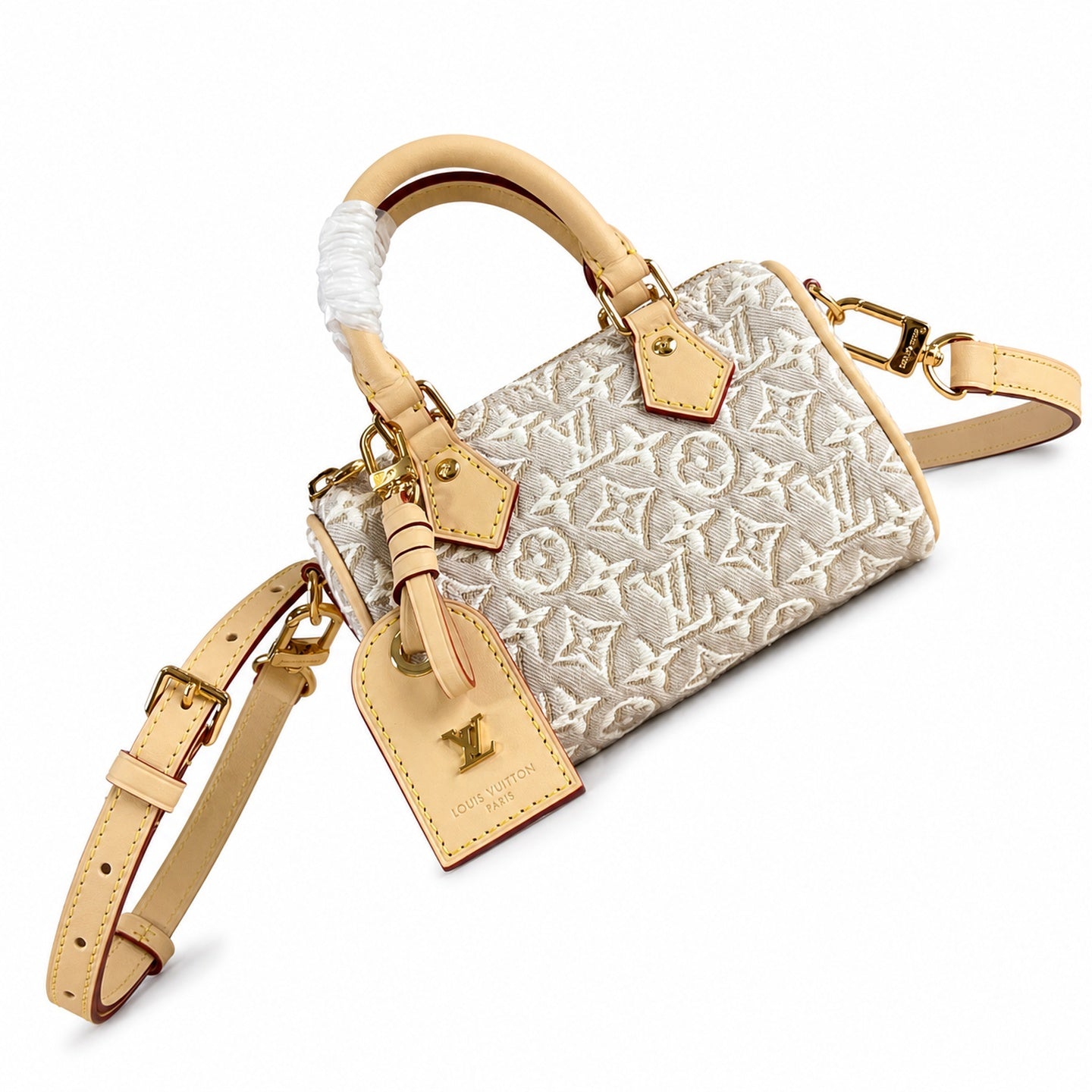 Louis Vuitton Speedy Canvas Jacquard Leather Handbag