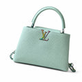 Louis Vuitton Capucines Mini Leather Green Gold Handbag