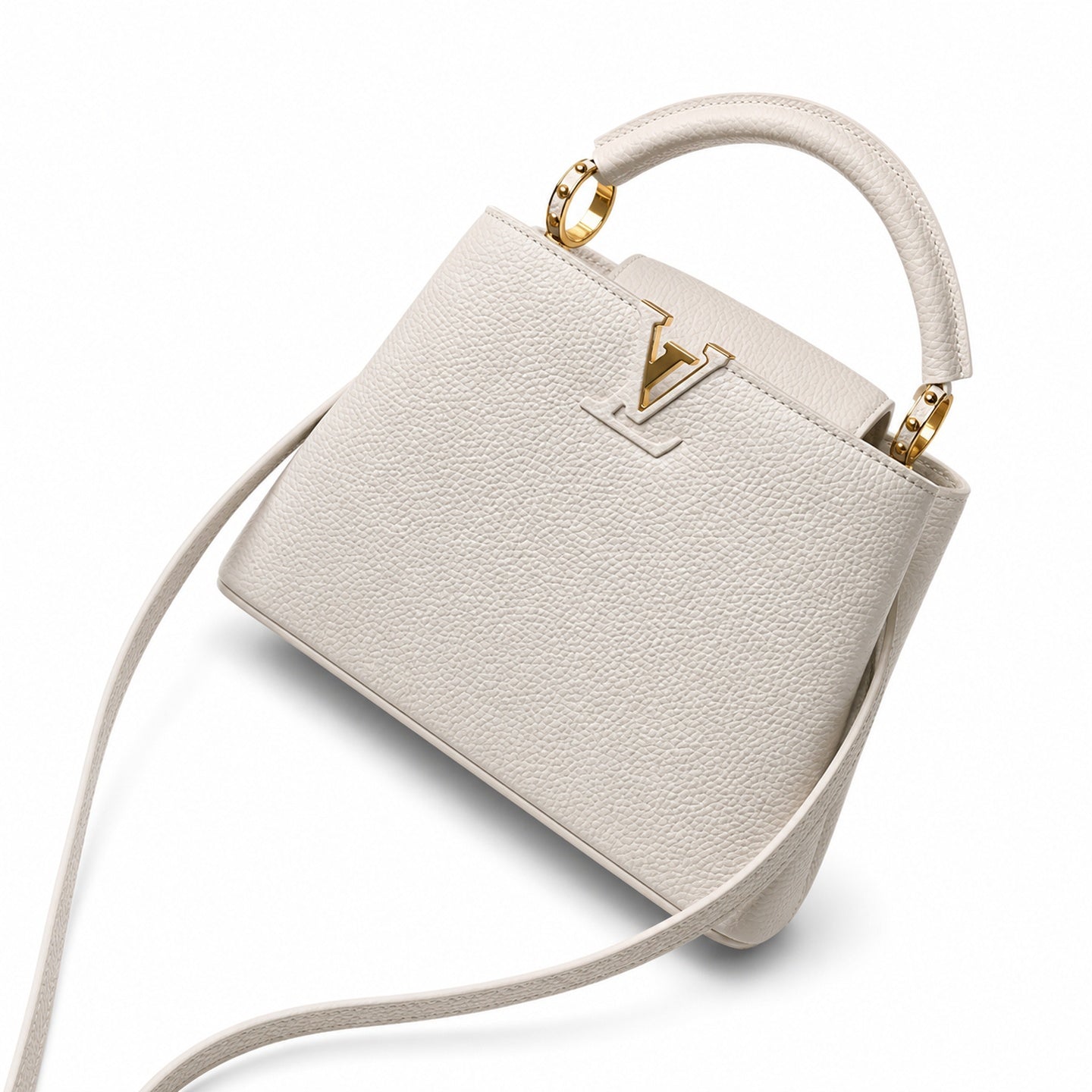 Louis Vuitton Capucines Small Leather White Handbag