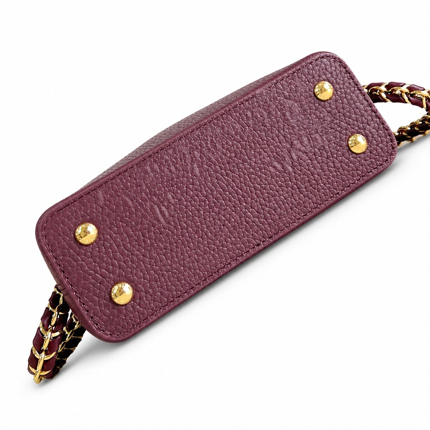 Louis Vuitton Capucines Mini Leather Burgundy Handbag