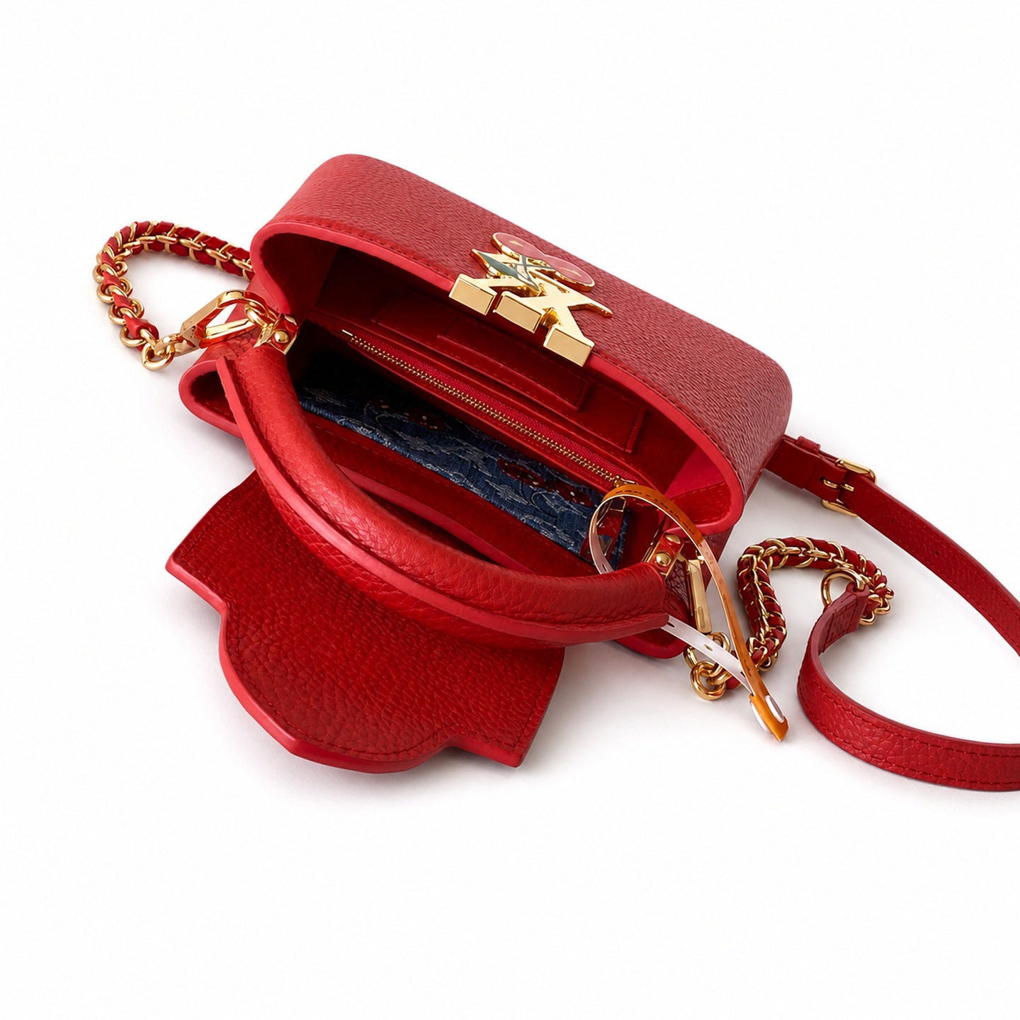 Louis Vuitton Takashi Murakami Mini Denim Leather Black Red Handbag