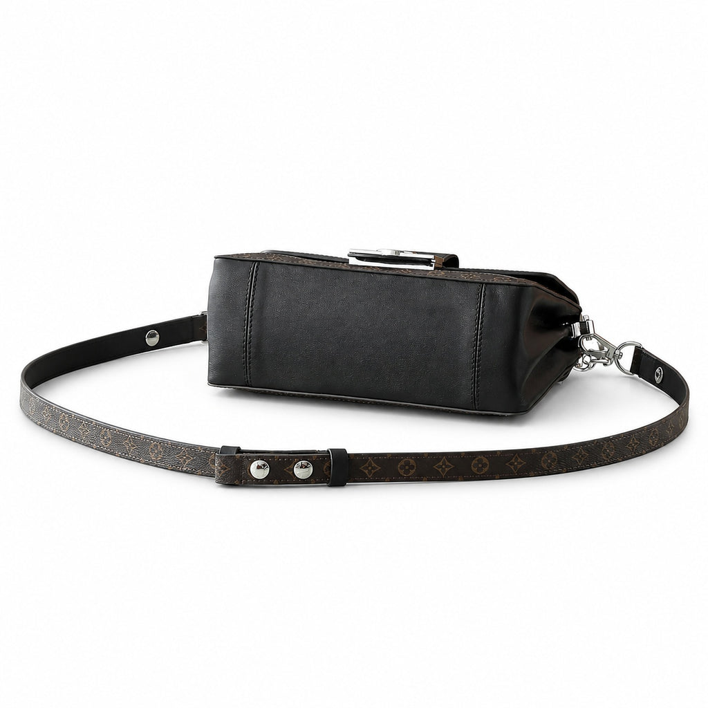 Louis Vuitton Dauphine Medium Canvas Leather Black Handbag