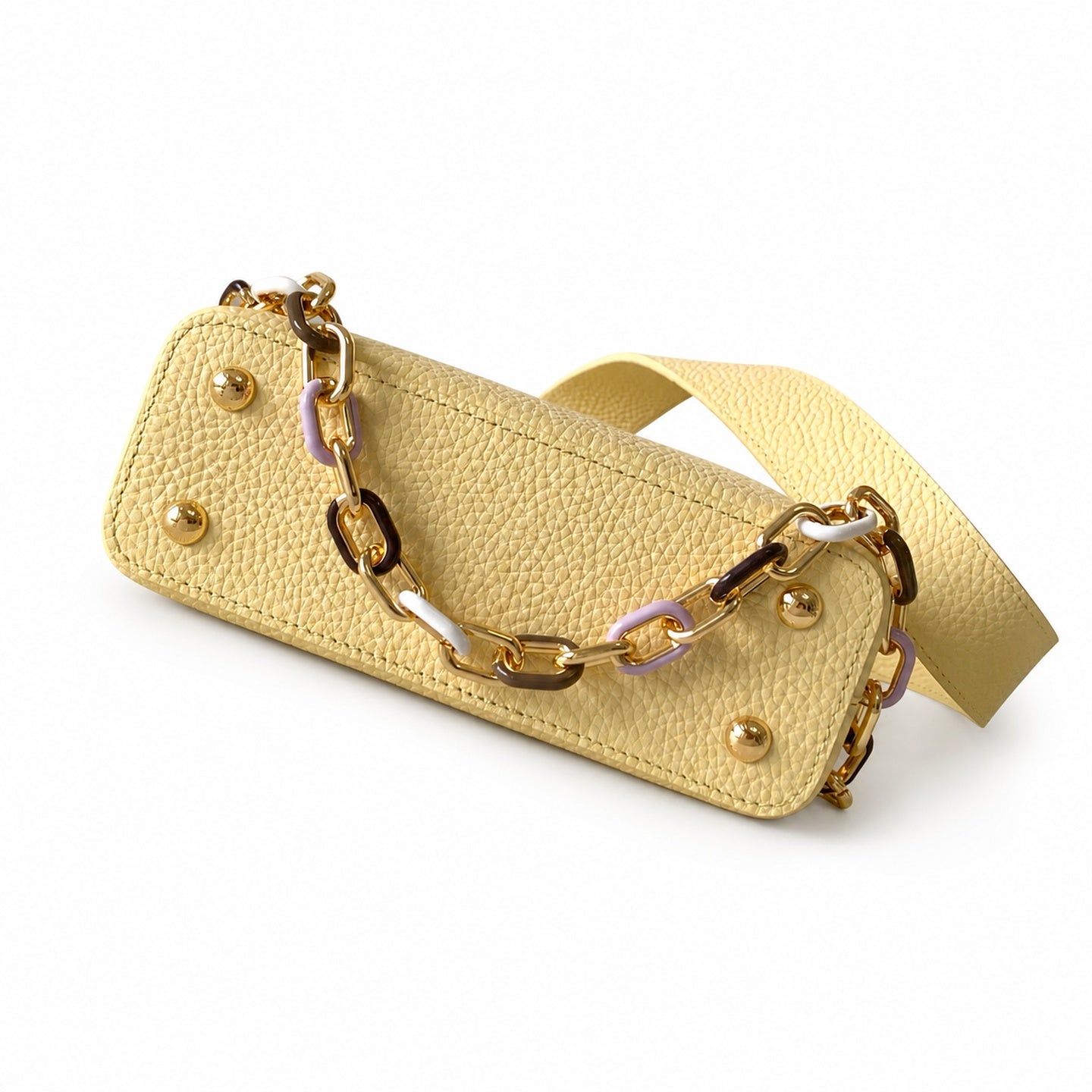 Louis Vuitton Capucines Small Leather Black Yellow Handbag