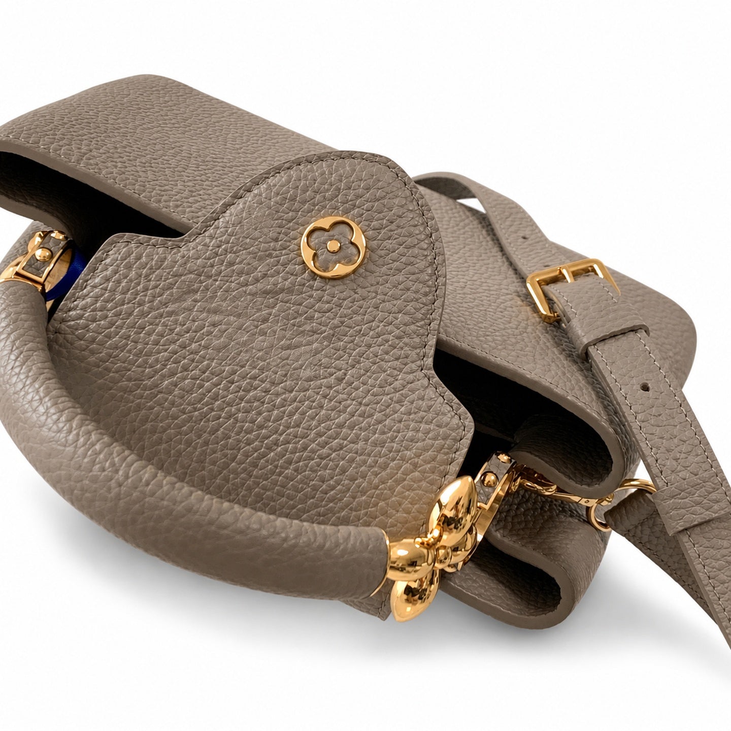 Louis Vuitton Capucines Leather Gray Handbag
