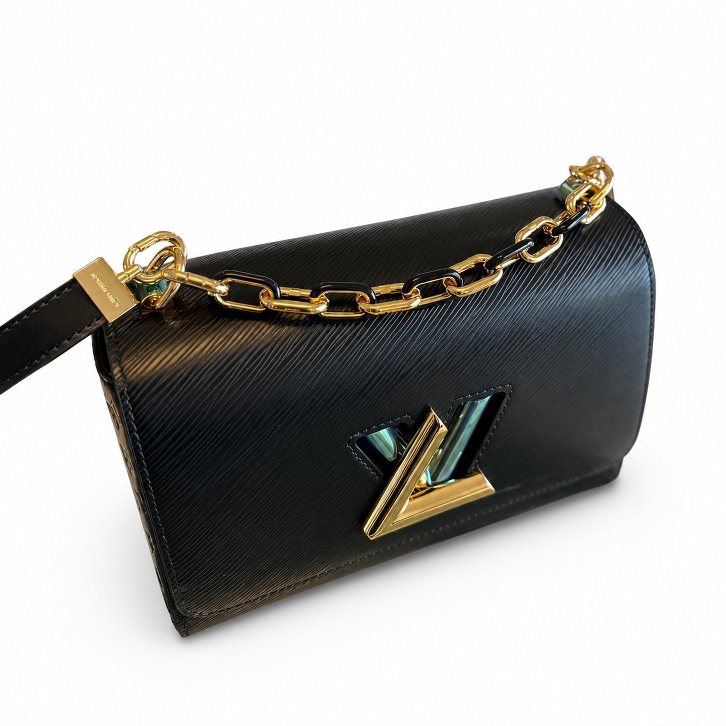 Louis Vuitton Twist Leather Black Gold Handbag