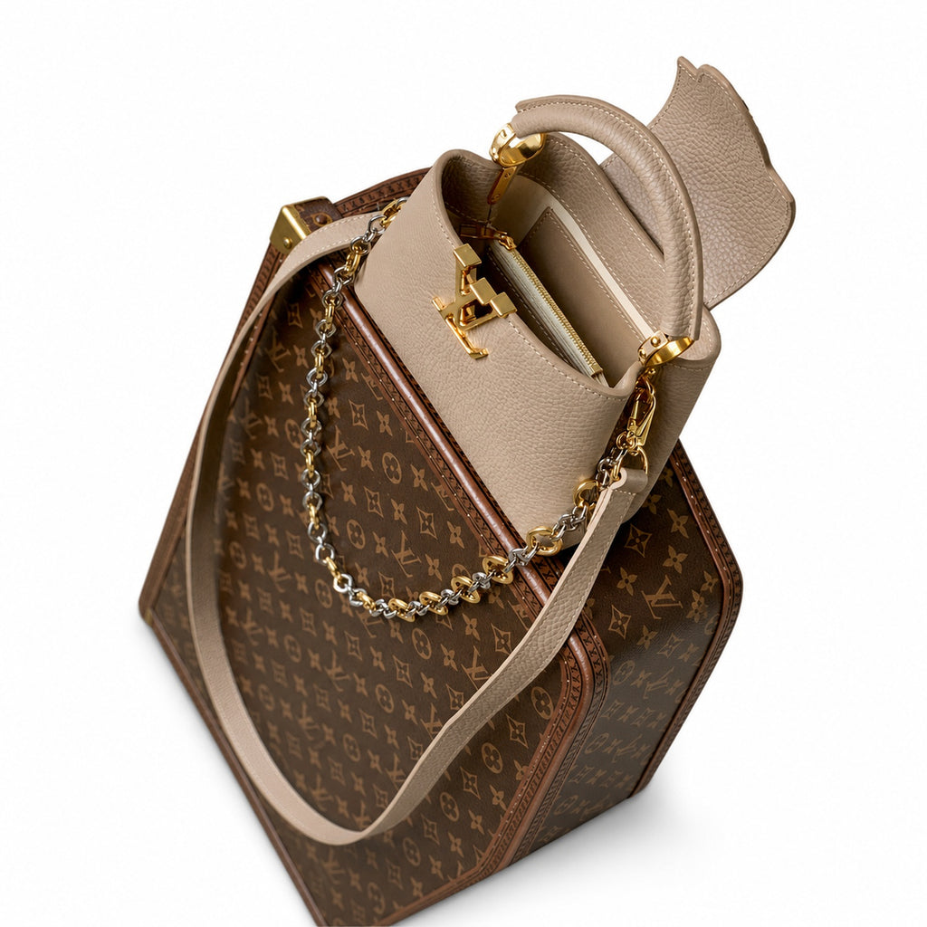 Louis Vuitton Capucines Mini Leather Gray Handbag