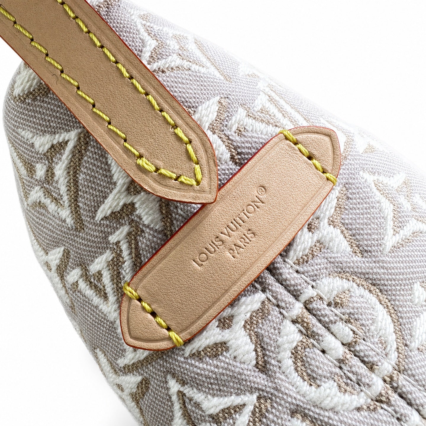 Louis Vuitton CarryAll Embroidered Cotton Canvas Jacquard Leather Handbag