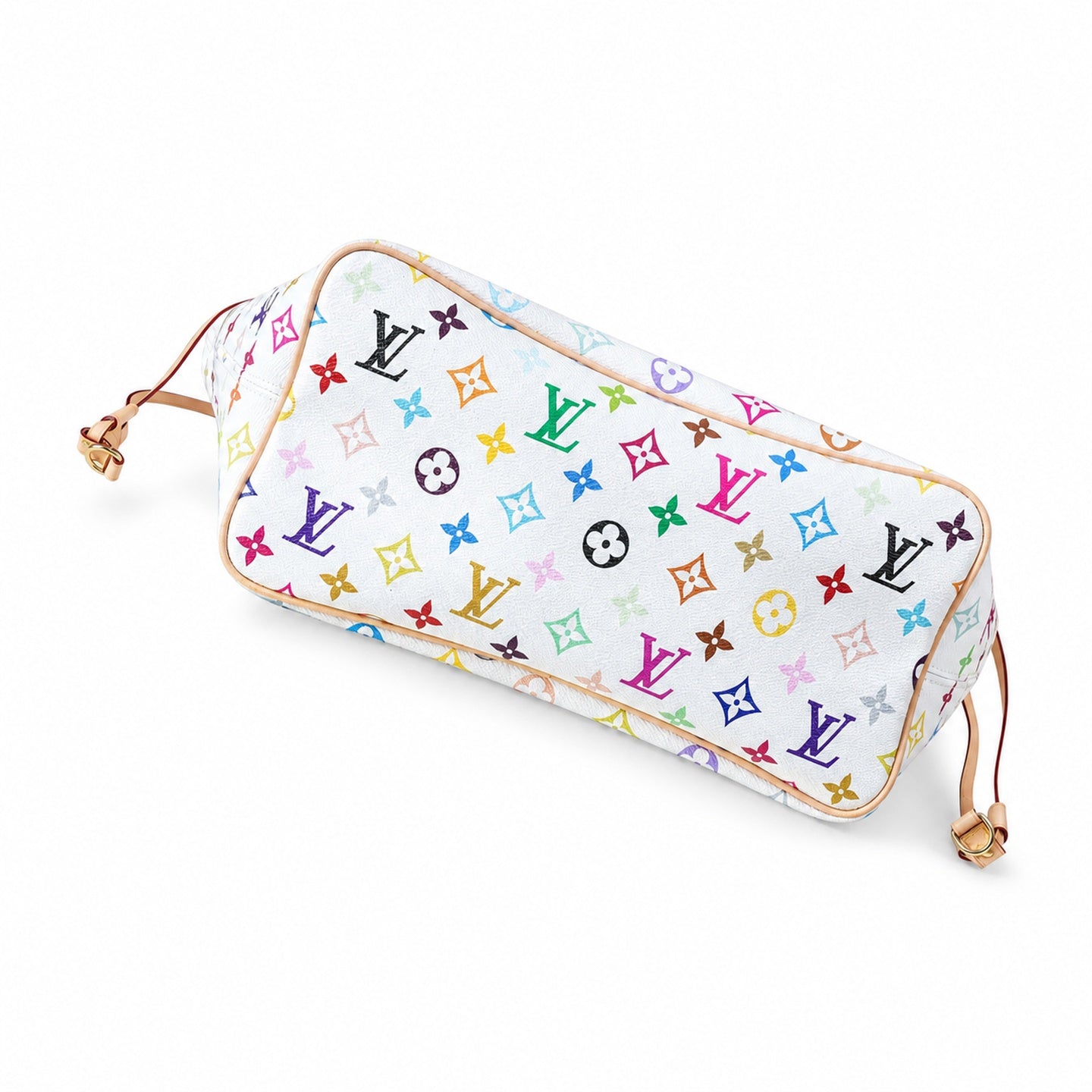 Louis Vuitton Neverfull Medium Canvas Leather White Handbag
