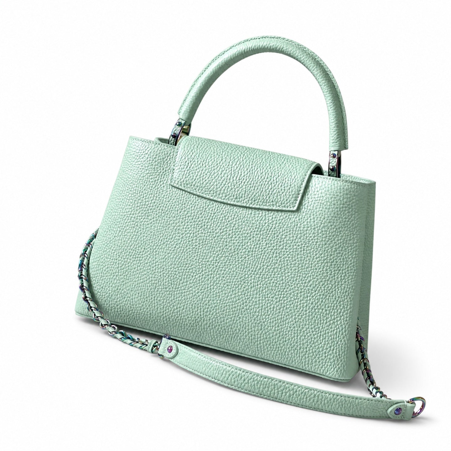 Louis Vuitton Capucines Mini Leather Green Gold Handbag