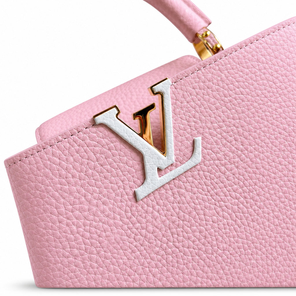 Louis Vuitton Capucines Small Knit Leather Pink Handbag