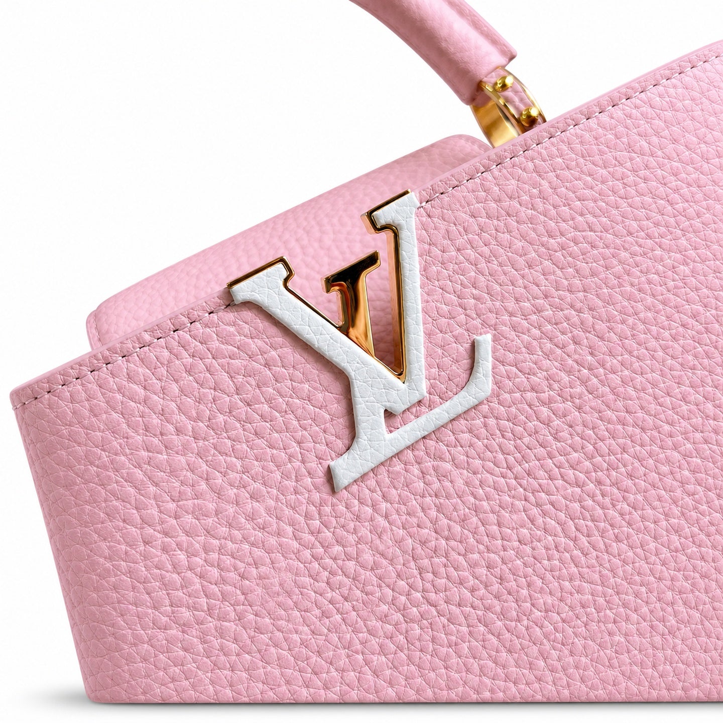 Louis Vuitton Capucines Small Knit Leather Pink Handbag