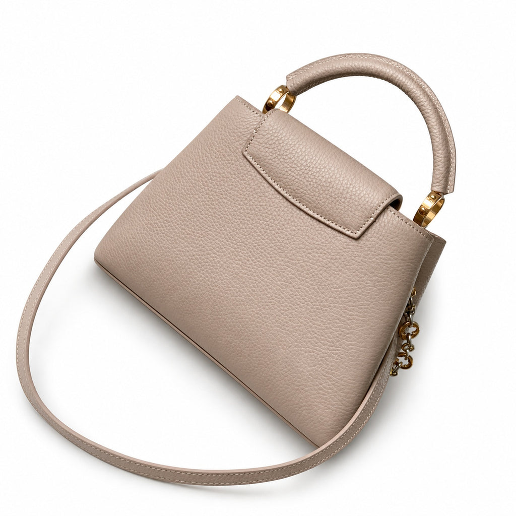 Louis Vuitton Capucines Small Leather Gray Handbag