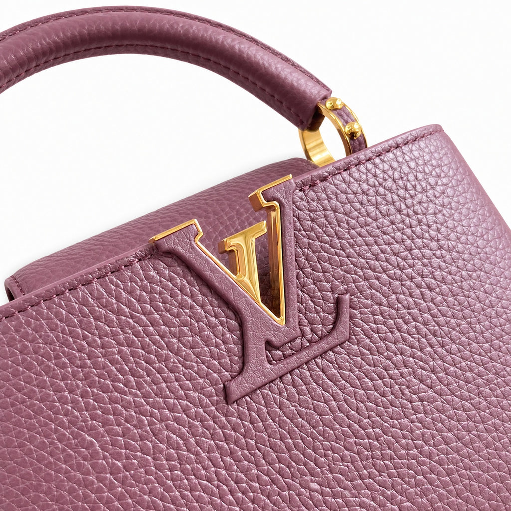 Louis Vuitton Capucines Mini Leather Burgundy Handbag