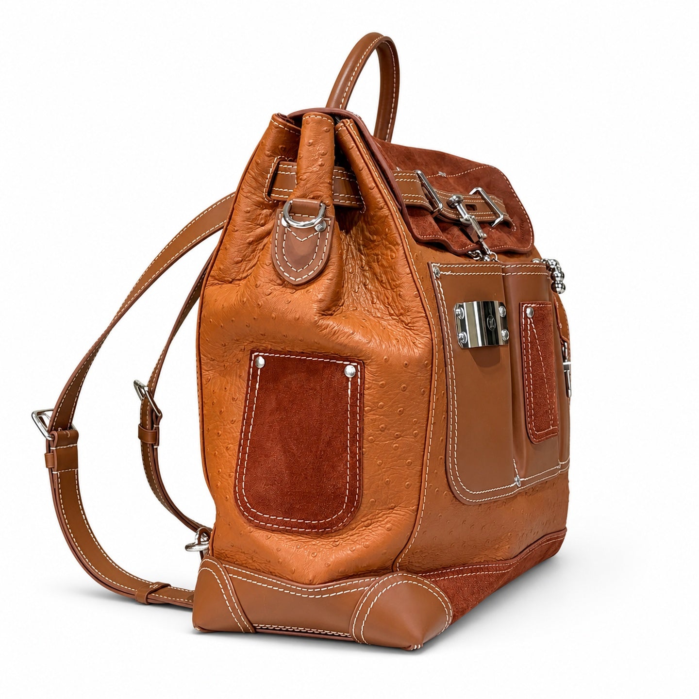 Louis Vuitton Suede Leather Brown Handbag