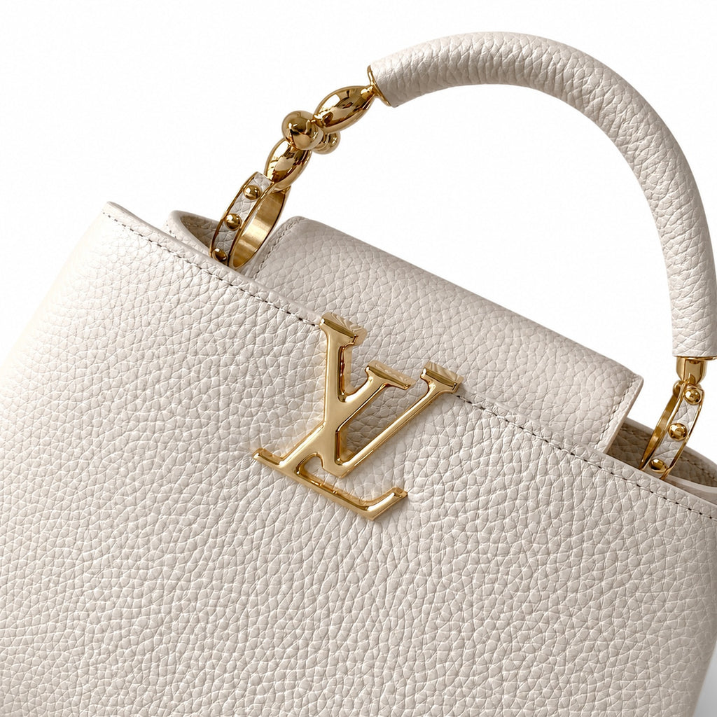 Louis Vuitton Capucines Leather White Handbag