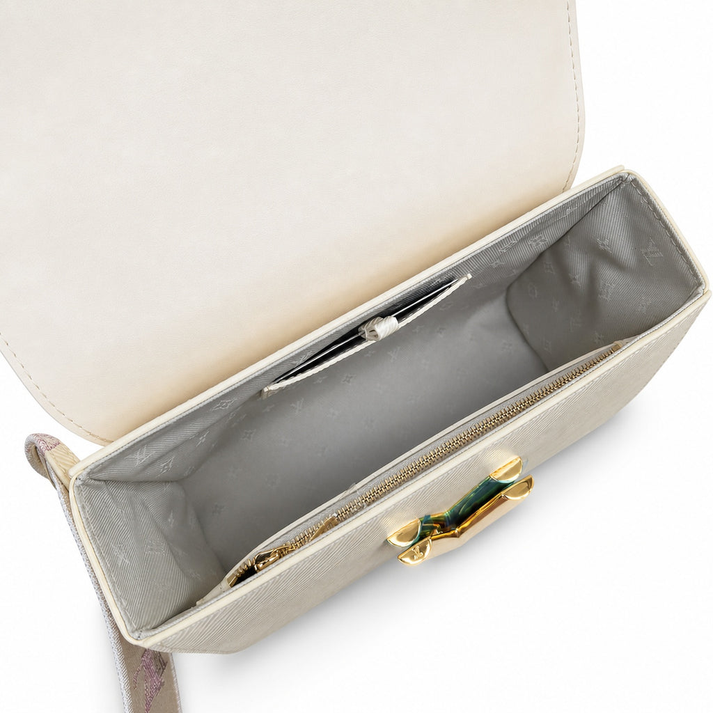 Louis Vuitton Twist Medium Embroidered Leather White Handbag