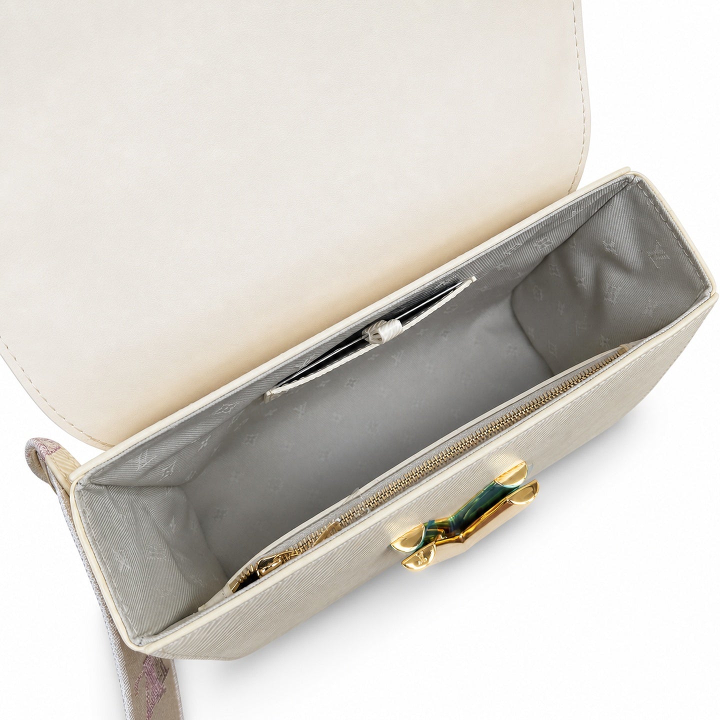 Louis Vuitton Twist Medium Embroidered Leather White Handbag