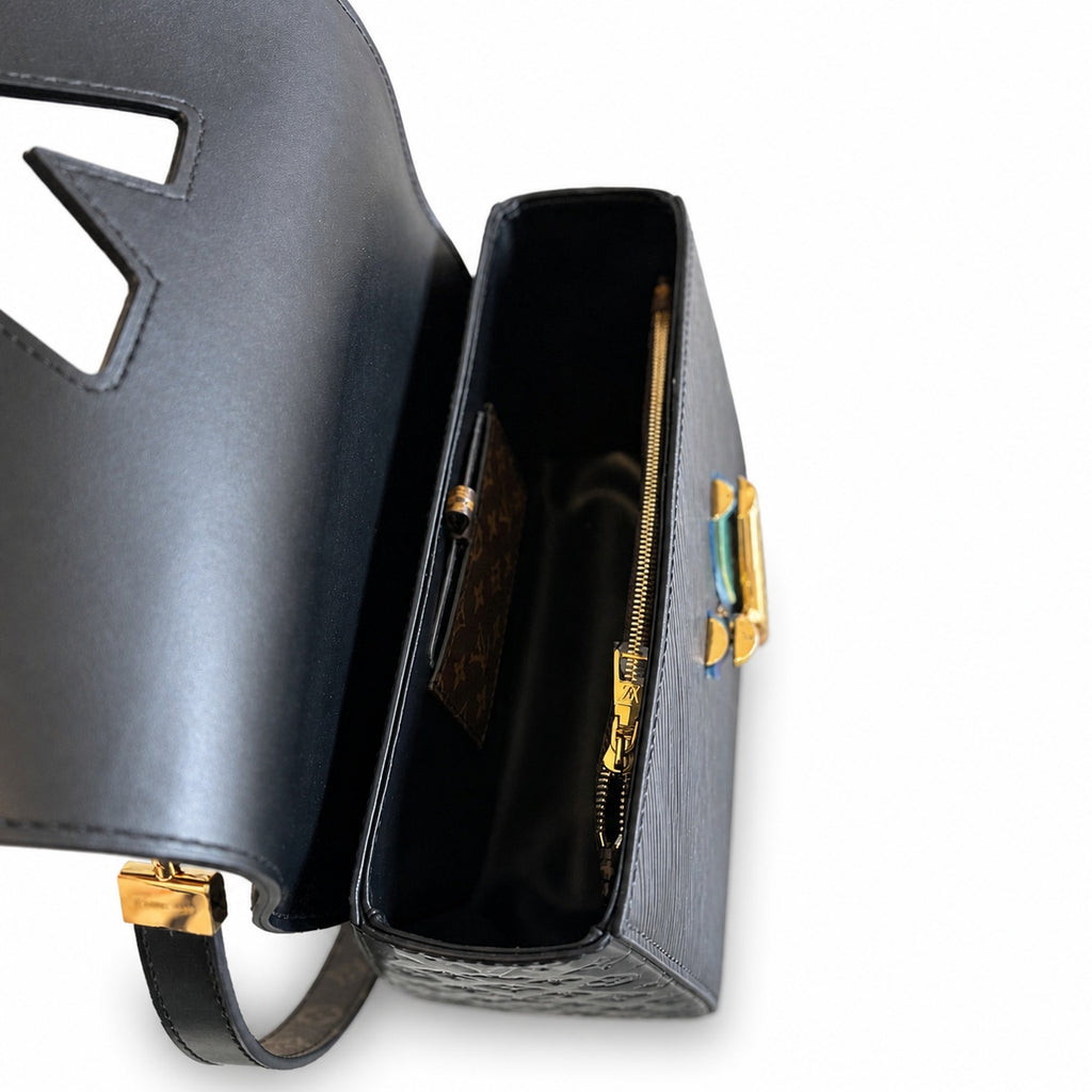 Louis Vuitton Twist Leather Black Gold Handbag