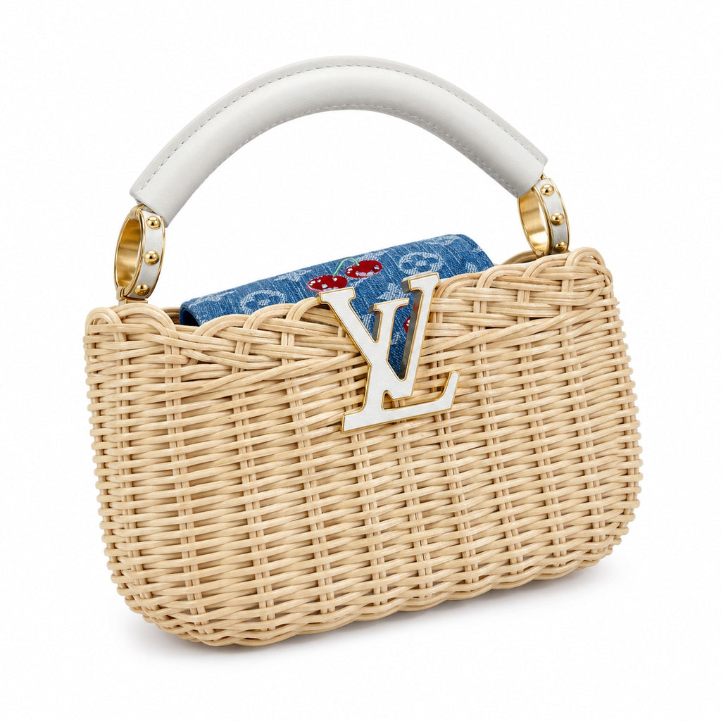 Louis Vuitton Capucines Takashi Murakami Small White Handbag