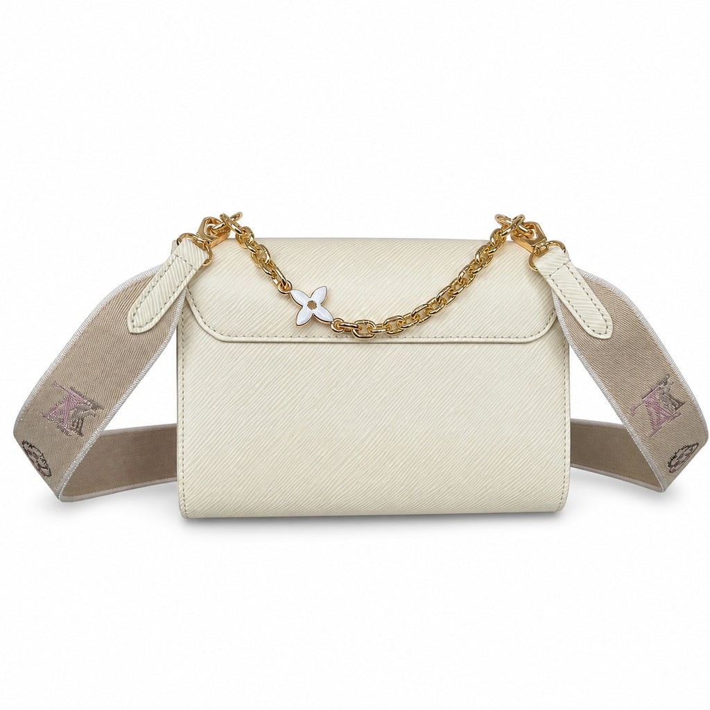 Louis Vuitton Twist Medium Embroidered Leather White Handbag
