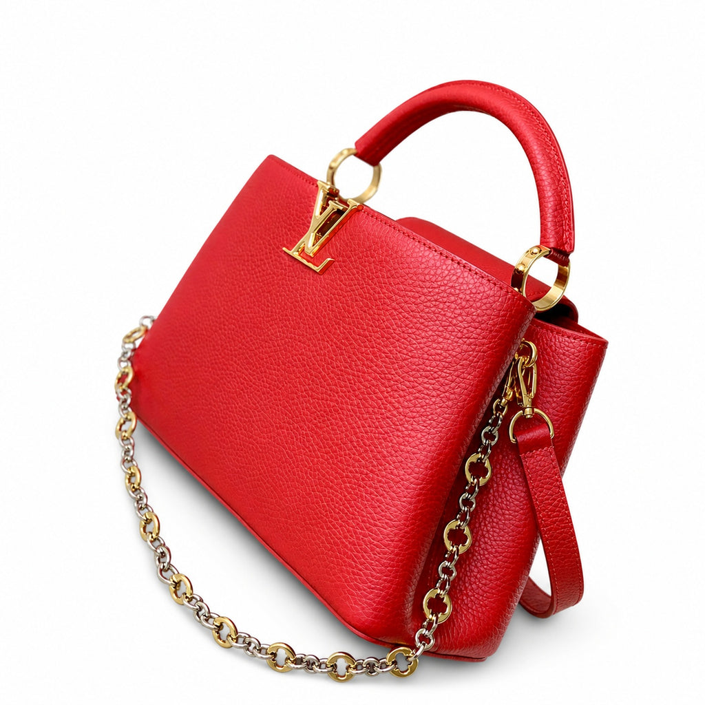 Louis Vuitton Capucines Medium Leather Red Handbag