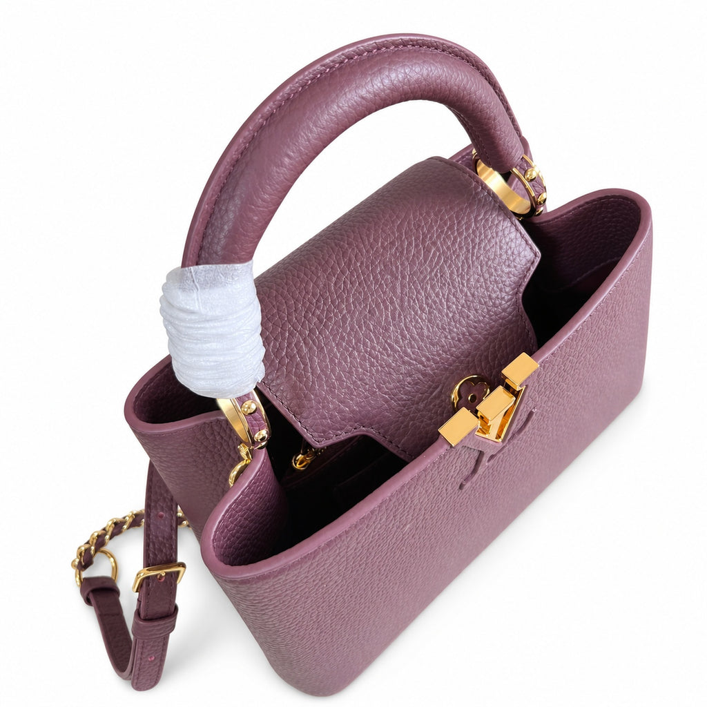 Louis Vuitton Capucines Small Leather Burgundy Handbag