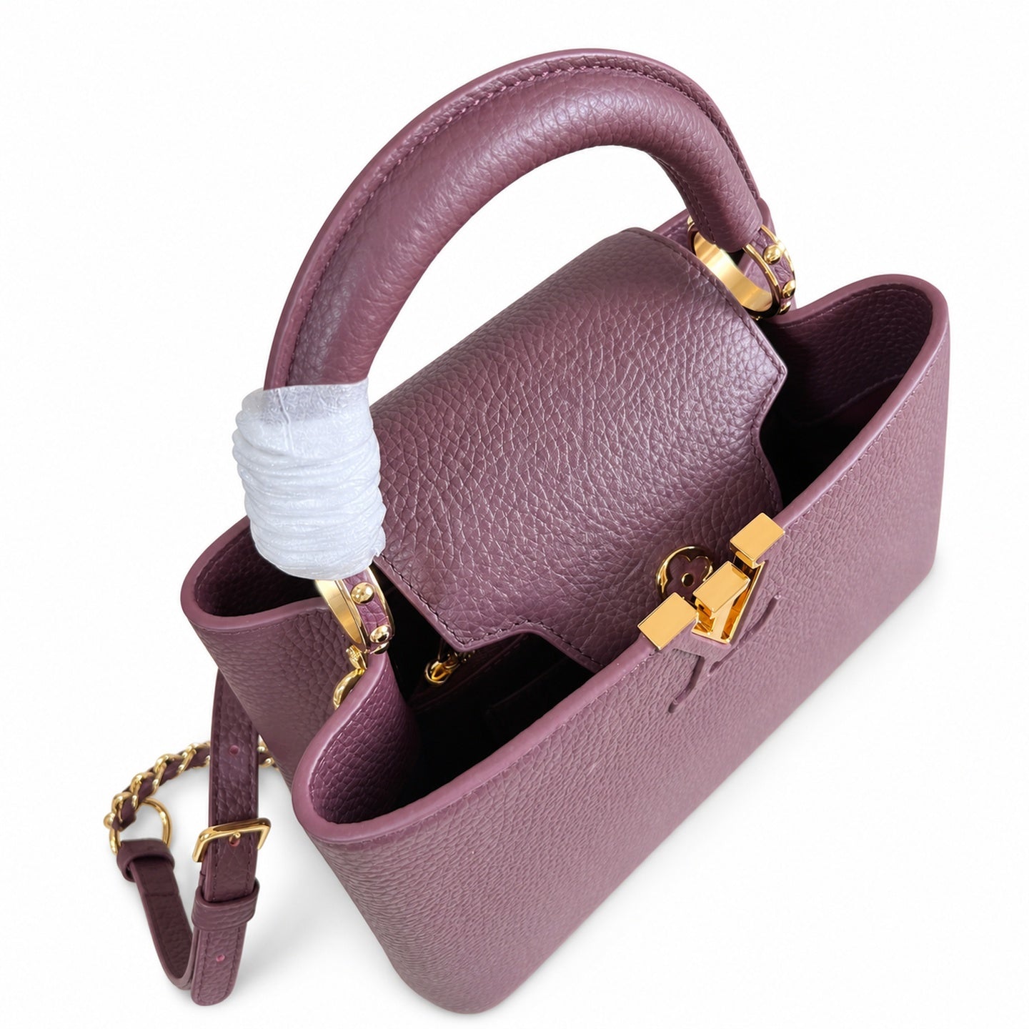 Louis Vuitton Capucines Small Leather Burgundy Handbag